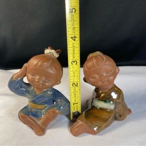 Vintage Japan Uctci Terracotta Girl Figurines
